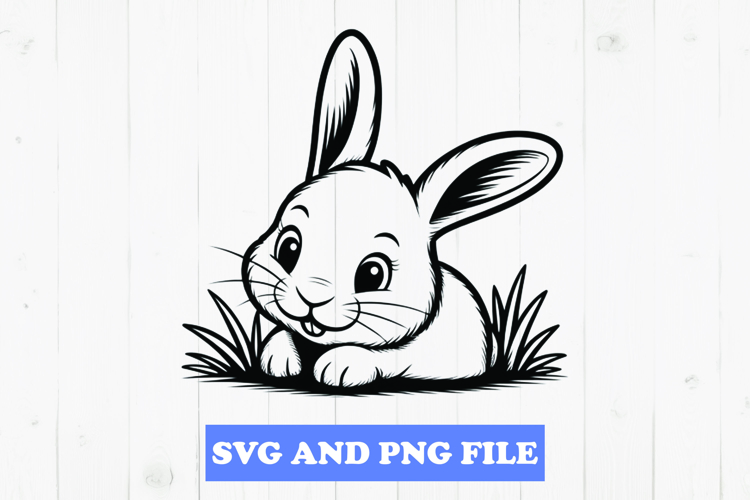 Cute bunny SVG Design for T-Shirts and Mugs