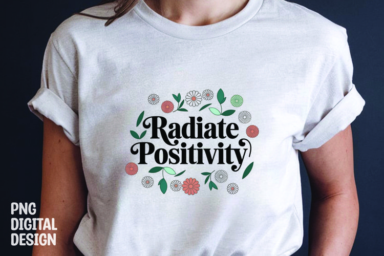 Inspirational quotes with flower t-shirt design png