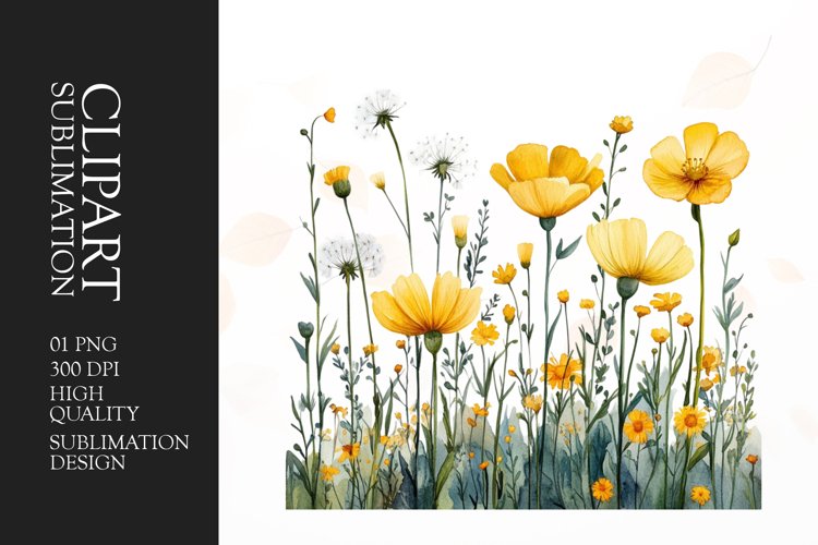 Yellow Flower Clipart Image 8