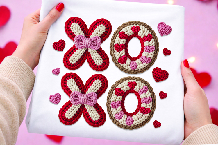 Embroidered Panda Couple in Red Scarf Design