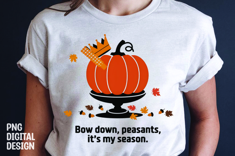 Fall Sarcastic Quote Pumpkin T-Shirt Sublimation Design example image 1