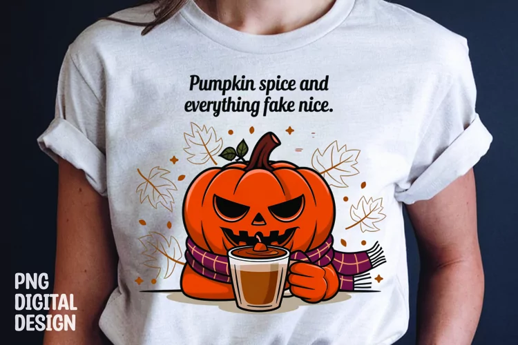 Fall Sarcastic Quote Pumpkin T-Shirt Sublimation Design