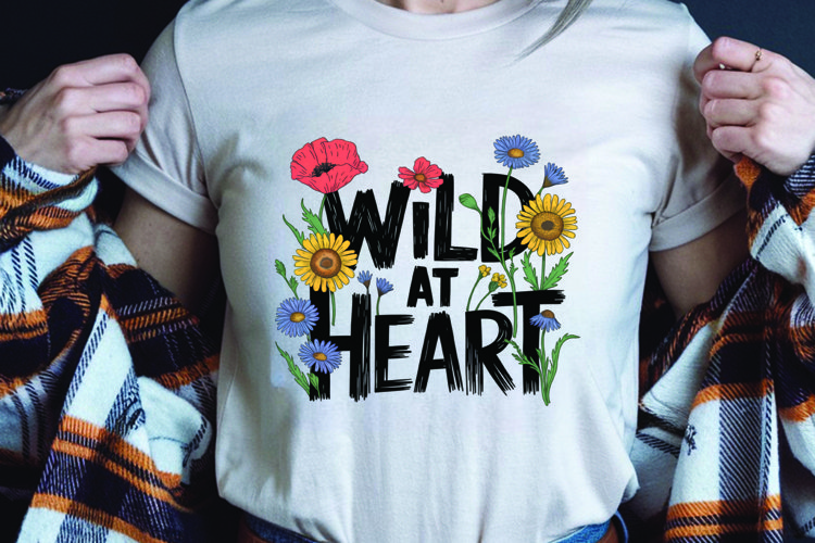 Positive saying quote with flower t-shirt sublimation png