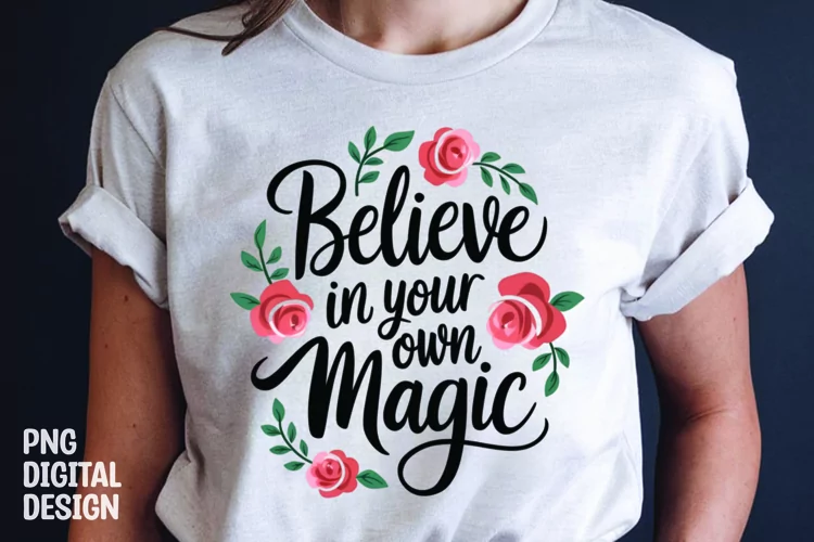 Inspirational quotes with flower t-shirt design png