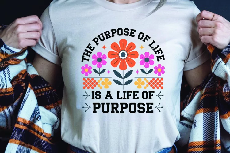 Positive saying quote with flower t-shirt sublimation png