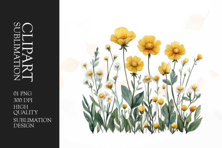 Yellow Flower Clipart Image 5