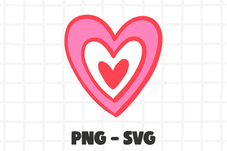 Retro Pink Heart Clipart, Heart PNG SVG example image 1