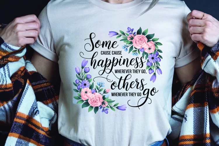 Positive saying quote with flower t-shirt sublimation png