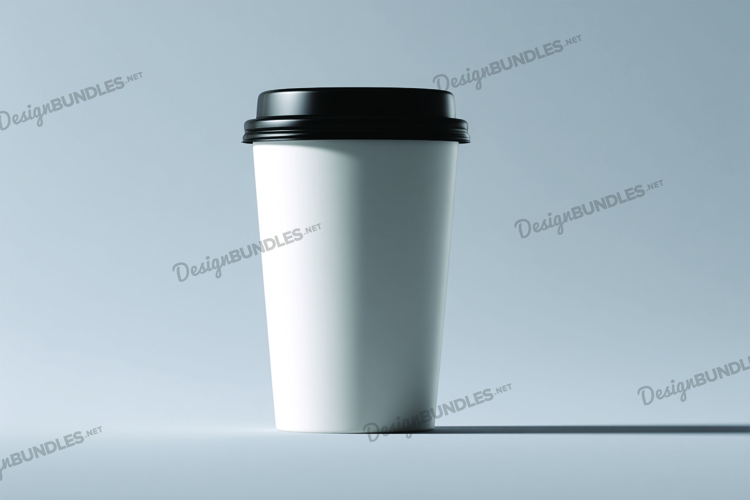 Coffee cup with black lid mockup