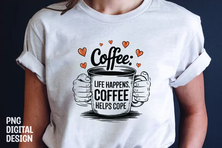 Coffee sarcastic quote t-shirt sublimation design