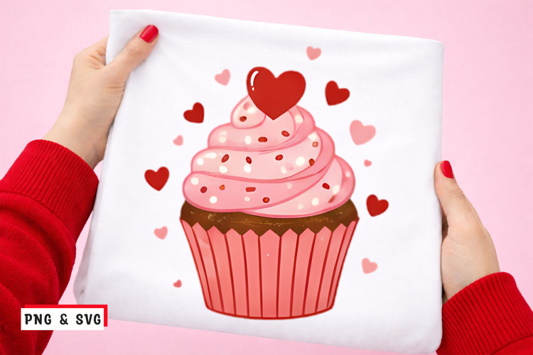 Valentine Cupcake PNG SVG Cute Sweet Dessert Heart Design