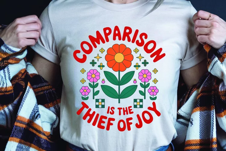 Positive saying quote with flower t-shirt sublimation png