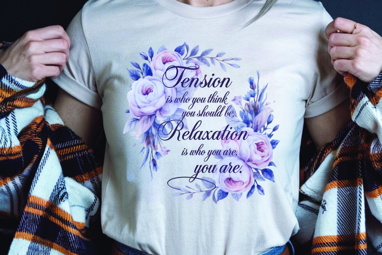 Positive saying quote with flower t-shirt sublimation png example image 1