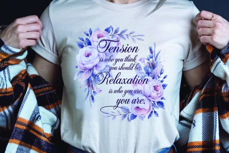 Positive saying quote with flower t-shirt sublimation png