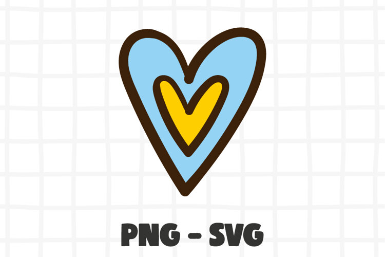 Retro Heart PNG Clipart. Blue Heart SVG example image 1
