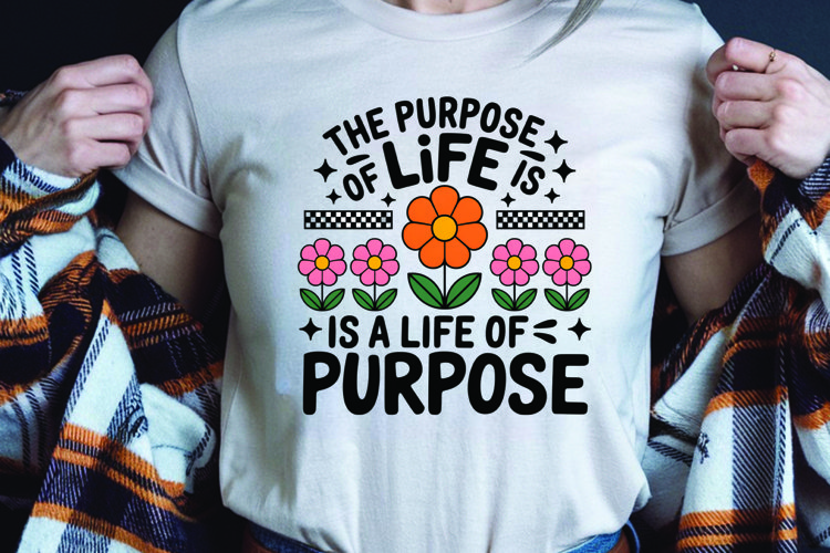 Positive saying quote with flower t-shirt sublimation png