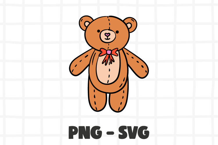 Teddy Bear PNG Clipart. Cute Teddy Bear SVG example image 1