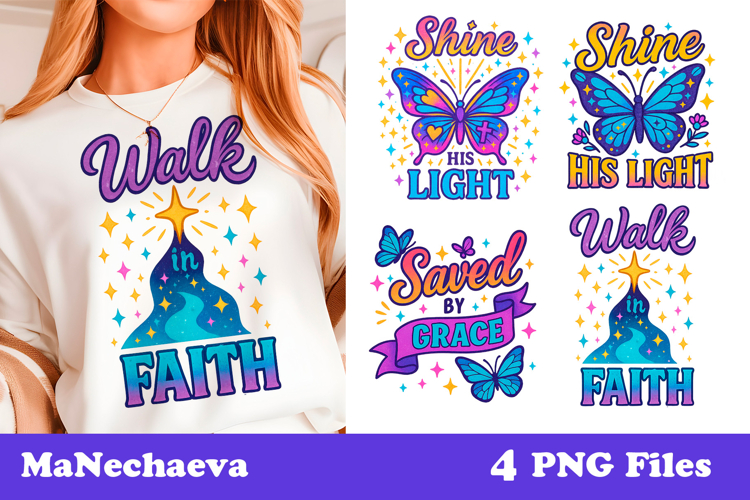 Christian Sublimation PNG | Walk in Faith & Shine His Light