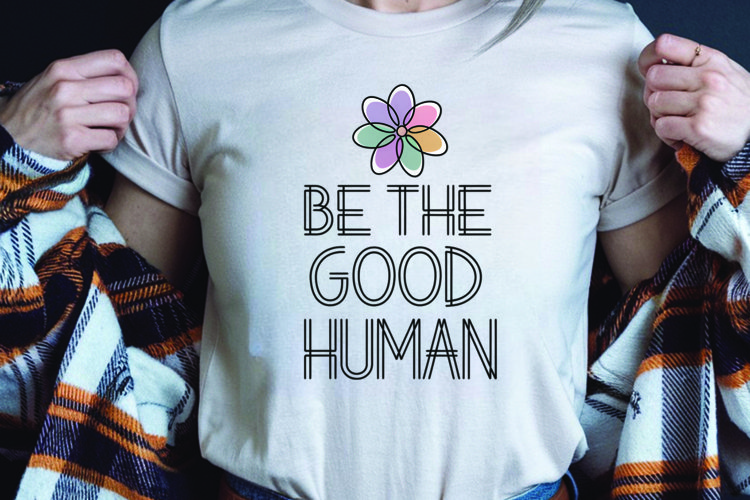 Positive saying quote with flower t-shirt sublimation png example image 1