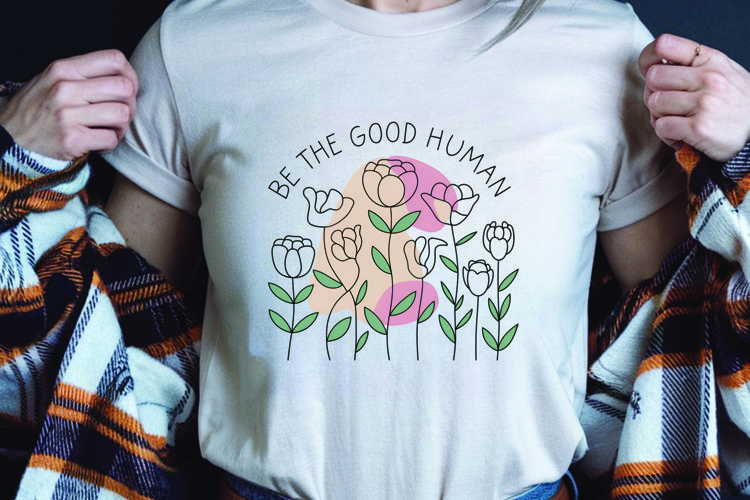 Positive saying quote with flower t-shirt sublimation png