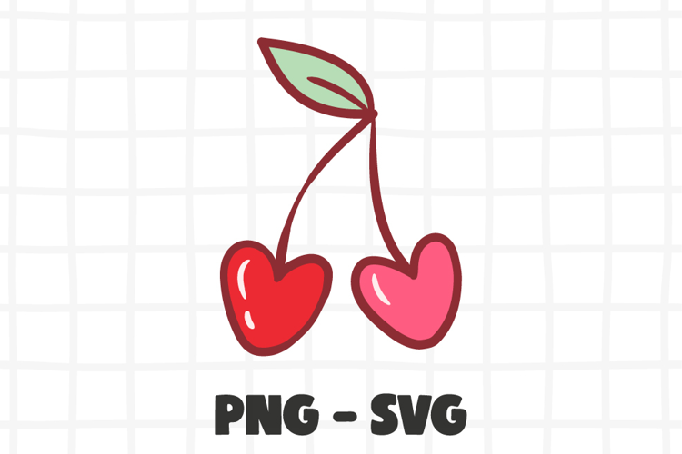 Heart Cherry PNG Clipart. Cute Cherries SVG