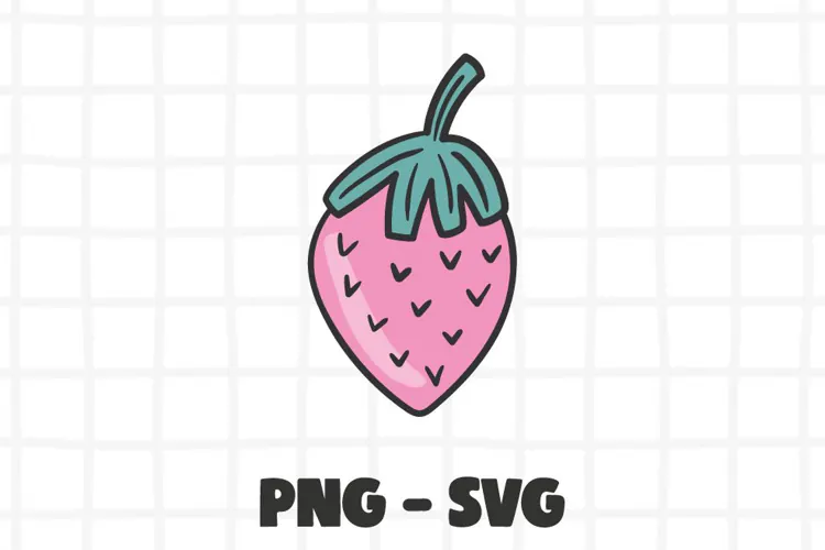Pink Strawberry Clipart PNG. Cute Strawberry SVG