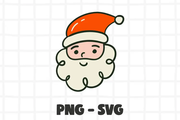 Cute Santa PNG Clipart. Santa Claus SVG.