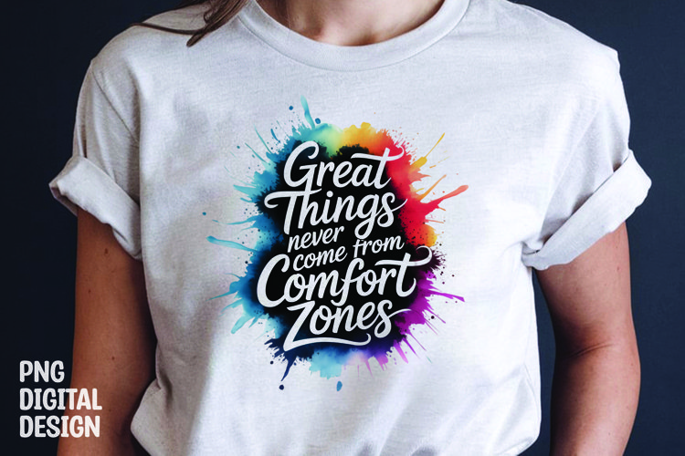 Inspirational quote colorful splash t-shirt sublimation example image 1
