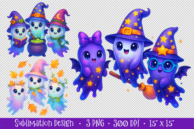 Cute Ghost Halloween Sublimation PNG, Boo Halloween Clipart