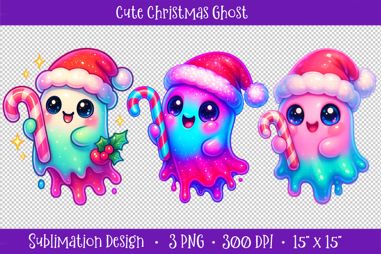 Cute Ghost Christmas Sublimation PNG, Boo Christmas Clipart