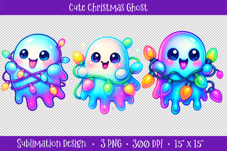 Cute Ghost Christmas Sublimation PNG, Boo Christmas Clipart