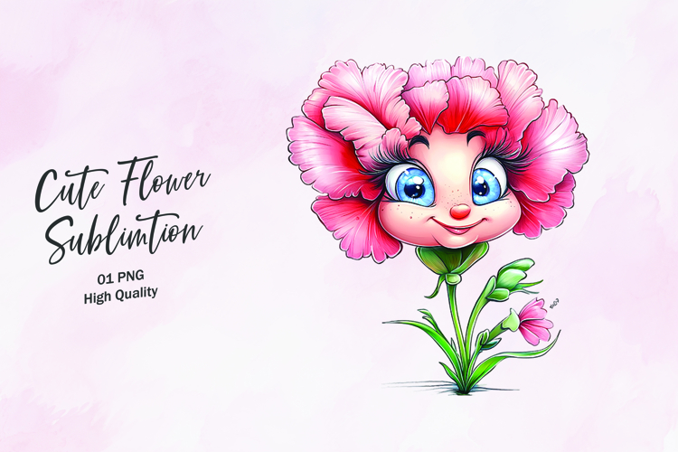 Laughing Pink Tulip Clipart, clipart sublimation png