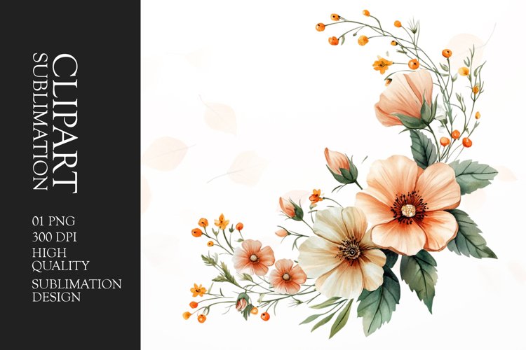 Watercolor wedding flower clipart