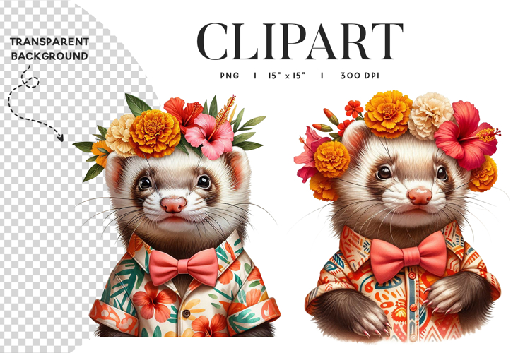 Tropical Ferret Clipart PNG