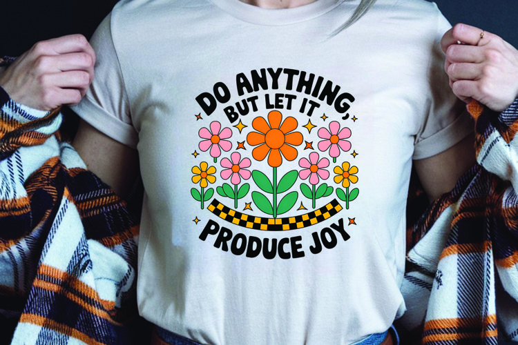 Positive saying quote with flower t-shirt sublimation png example image 1