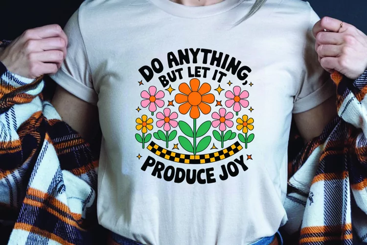Positive saying quote with flower t-shirt sublimation png