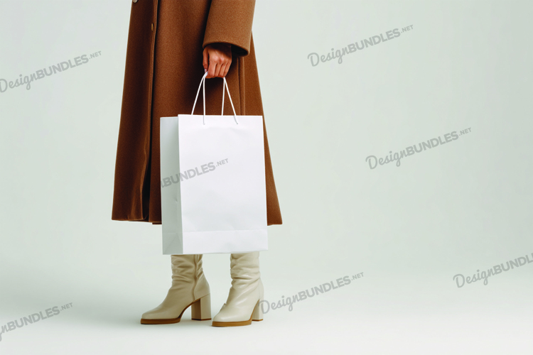 Girl holding tote bag mockup