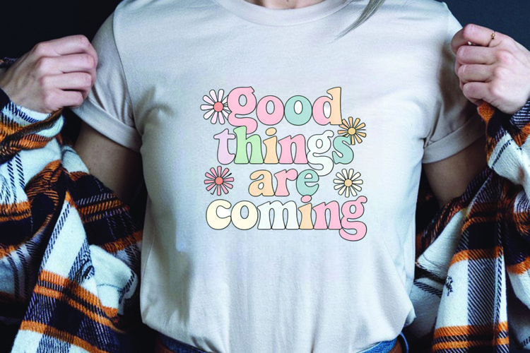 Positive saying quote with flower t-shirt sublimation png