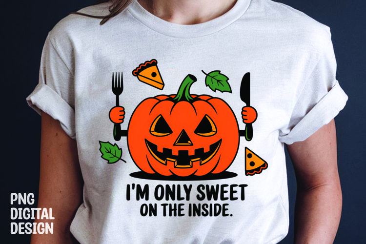 Fall Sarcastic Quote Pumpkin T-Shirt Sublimation Design example image 1