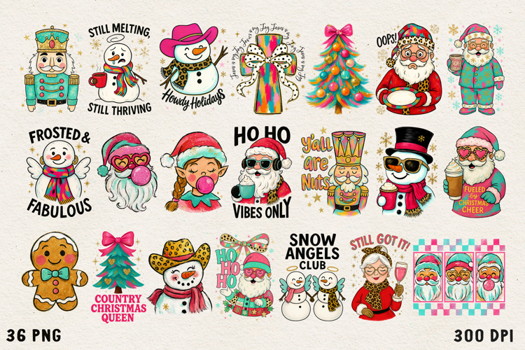 Festive Christmas Sublimation PNG | Funny Holiday Clipart