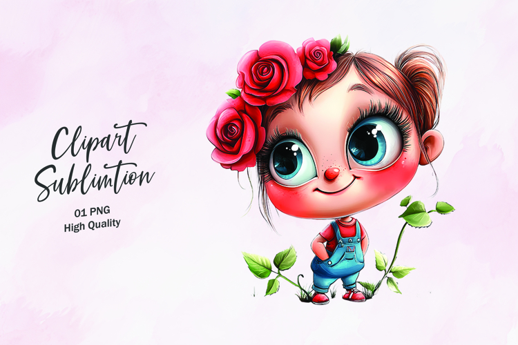 Cute Girl Clipart Image 6