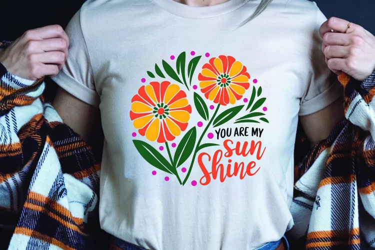 Positive saying quote with flower t-shirt sublimation png