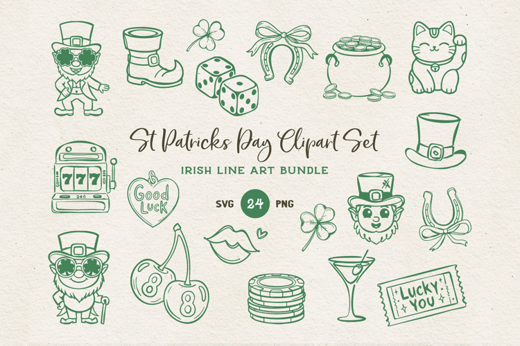 St Patricks Day SVG Bundle | Lucky Symbols Clipart PNG