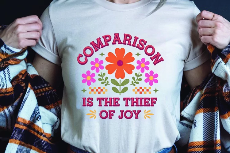 Positive saying quote with flower t-shirt sublimation png