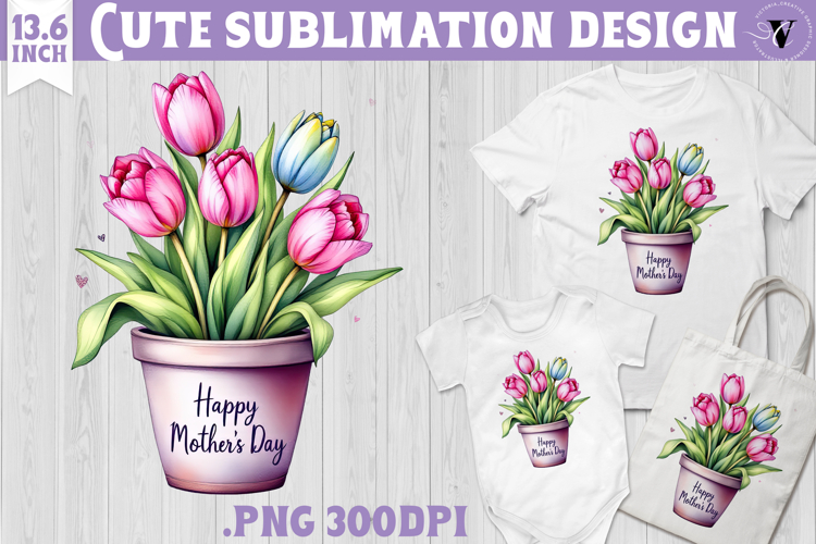 Mothers day clipart | Tulips in Pot
