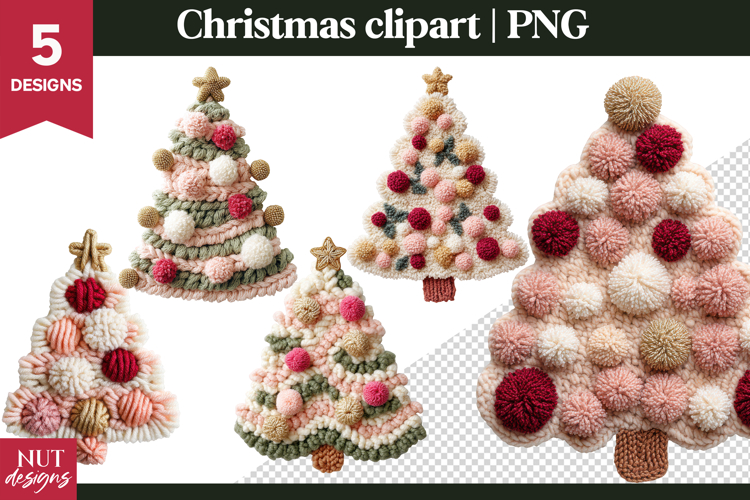 Latch Hook Yarn Christmas Clipart PomPom Christmas Tree