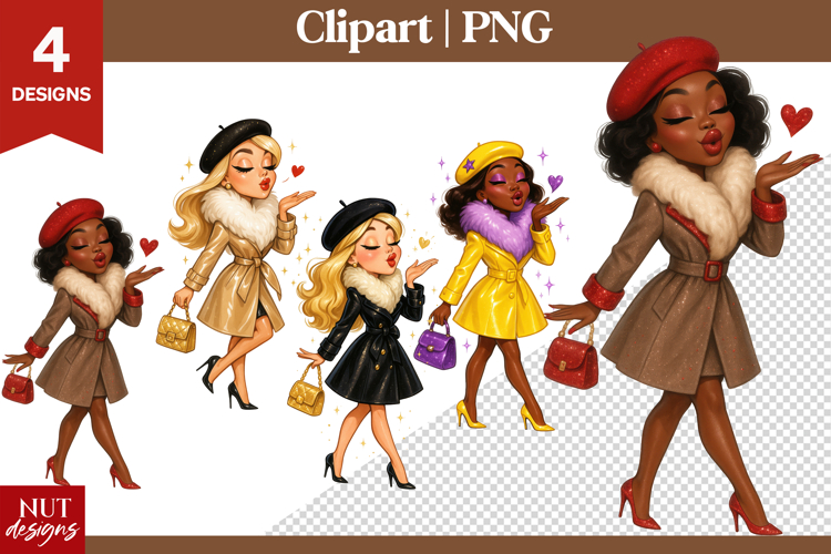 Chic Fashion Girl Clipart PNG clipart, Glamour woman clipart
