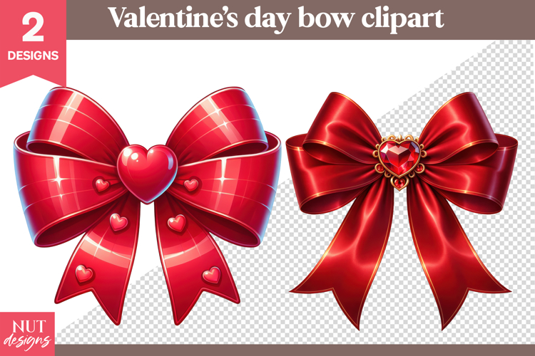 Romantic Bow Clipart Valentine Red Bow Clipart PNG