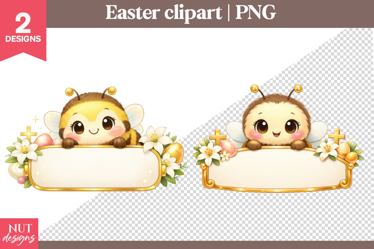 Easter Bee Name Tag PNG Easter clipart, Custom name