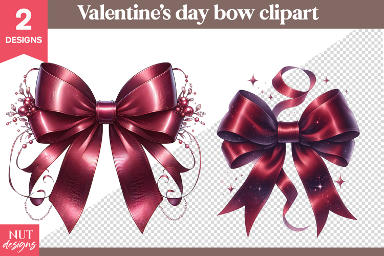 Romantic Bow Clipart Valentine Red Bow Clipart PNG